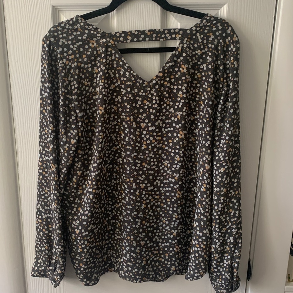 Loft Grey Top with Floral Detail, Bar Back